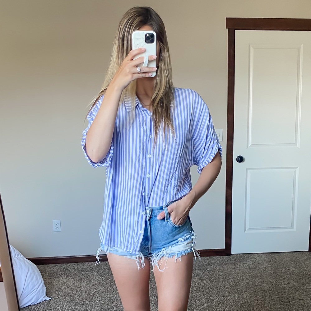 Forever 21 Dolman Sleeve Button Down Top